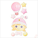 Kız Bebek Odası, 8 Parça Duvar Sticker Seti