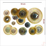 3 Boyutlu Dekoratif Duvar Sticker Seti, Altın