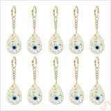 Epoksi Nazarlı Anahtarlık, Altın - 10 Adet