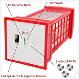 Uçuşan Simli,12,5 x 5cm Led Işıklı Telefon Kulübesi Küre-Noel Baba