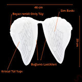 Melek Kanadı, 46cm x 39cm - Beyaz