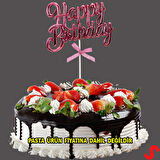 Happy Birthday Pasta SüSü, 23cm x 12,5cm - Pembe