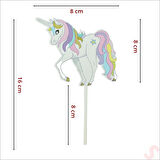 Unicorn Happy Birthday Pasta SüSü, 4'lü SET - Yıldız