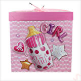 Kapaklı, Katlanır Demonte Karton Kutu, 30cm - Biberon & Pembe