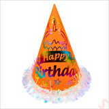 Hologram Happy Birthday Şapka, 24cm x 1 Adet - Turuncu