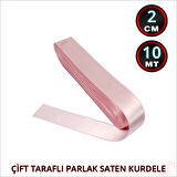 Saten Kurdele, 2cm x 10mt - Pembe