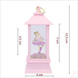 Uçuşan Simli,12,5cm x 5cm Led Işıklı Balerin Fener Küre - C