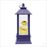 Uçuşan Simli,12,5cm x 5cm Led Işıklı Astronot Fener Küre - B