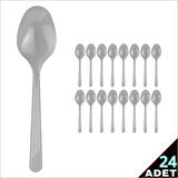 Plastik Kaşık, 24 Adet - Gümüş