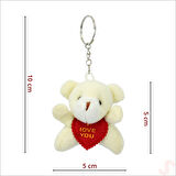 Pelüş Ayıcık Anahtarlık Love You, 5 cm x 5 cm - Beyaz