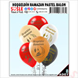 Hoşgeldin Ramazan Pastel Balon, 30cm x 8 Adet