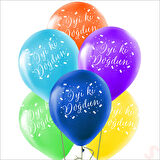 İyi ki Doğdun Çok Renkli Pastel Balon, 30cm x 8 Adet