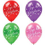 İyi ki Doğdun Çok Renkli Pastel Balon, 30cm x 8 Adet