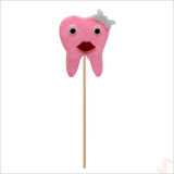 Diş Figürlü Keçe Çubuk SüS, 27cm x 6,5cm - Pembe, 1 Adet