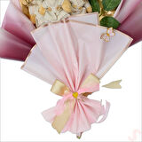 6 Pelüş Ayıcıklı ve 3 Yapay Güllü Buket, 59cm x 45cm