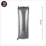 I Harf Gümüş Folyo Balon - 76 cm