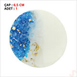 Mavi Taşlı 6,50 cm Epoksi Magnet - 1 Adet