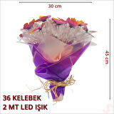Led Işıklı Kelebek Buketi - 45cm x 30cm