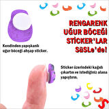 Uğur Böceği Ahşap Sticker, 1,5cm x 1,2cm  x 15 Adet - Kırmızı