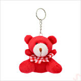 Pelüş Ayıcık Anahtarlık, 6,5 cm x 6,5 cm - Kırmızı