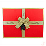 Fiyonklu Kutu Küçük Boy, 24 x 17 x 6,5 cm - Kırmızı