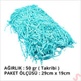 Zikzak Kırpıntı Kağıt Paketleme Dolgu Malzemesi, 50 gr - Mavi