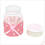 Emzikli Plastik Kavanoz, 6,5cm x 4cm x 12 Adet - Pembe