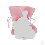 Ahşap Standlı 10cm x 8cm KESE, Fil Pembe - 1 Adet