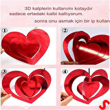 3 Boyutlu Döner Sarkıt 16 Adet Kalp Tavan SüS Seti