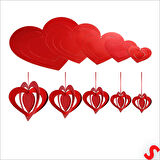 3 Boyutlu Döner Sarkıt 16 Adet Kalp Tavan SüS Seti