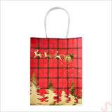 Kırmızı Kraft Karton Çanta, 31 x 25 x 10 cm - 1 Adet