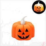 Halloween Bal Kabağı Led MuM, 5cm x 3 Adet