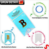Baby Shower Altın Baskılı Bayrak Flama, 2 mt - Mavi