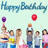 Happy Birthday Simli Folyo Karton Banner, 2 mt - Mavi