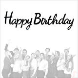 Happy Birthday Simli Folyo Karton Banner, 2 mt - Siyah