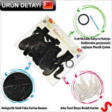 Happy Birthday Simli Folyo Karton Banner, 2 mt - Siyah