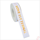 Grogren Kurdele Eternal Altın Baskılı, 2,5cm x 23mt - Beyaz