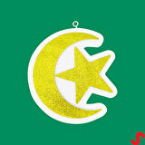 Ramazan Ay Yıldız Strafor SüS, 24cm x 22cm - Altın