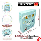 Bebek Fotoğraf Albümü Kutulu, 80 Resimlik - Mavi Tulum