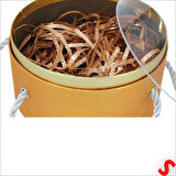 Pleksi Kapaklı Fiyonklu ve Dolgulu Karton Kutu, 20cm - Altın