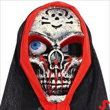 Tek Gözlü İskelet Maskesi, 24cm x 17cm - Beyaz