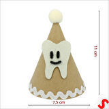Diş Figürlü Kraft Karton Ponponlu Külah Şapka