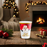Yılbaşı Noel Baba Karton Bardak - 8 Adet