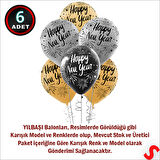 Happy New Year Yılbaşı Balonu, 30cm x 6 Adet