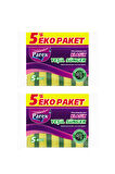 Klasik Yeşil Sünger Düz 5'li Paket İkili Set