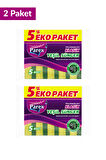 Klasik Yeşil Sünger Düz 5'li Paket İkili Set