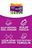 Klasik Yeşil Sünger Düz 5'li Paket İkili Set