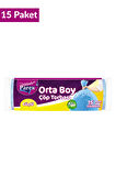 Güçlü Çöp Torbası Orta Boy 15'li 55 x 60 cm 15 Paket