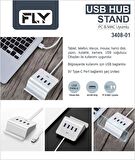FLY-3408-01 TYPE-C UÇLU 4'LÜ USB ŞARJ STANDI,PC-MA
