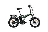 Bisan E-Folding F2 Shimano 7 Vites Disk Fren 20 Jant Elektrikli Katlanır Bisiklet Yeşil Sarı